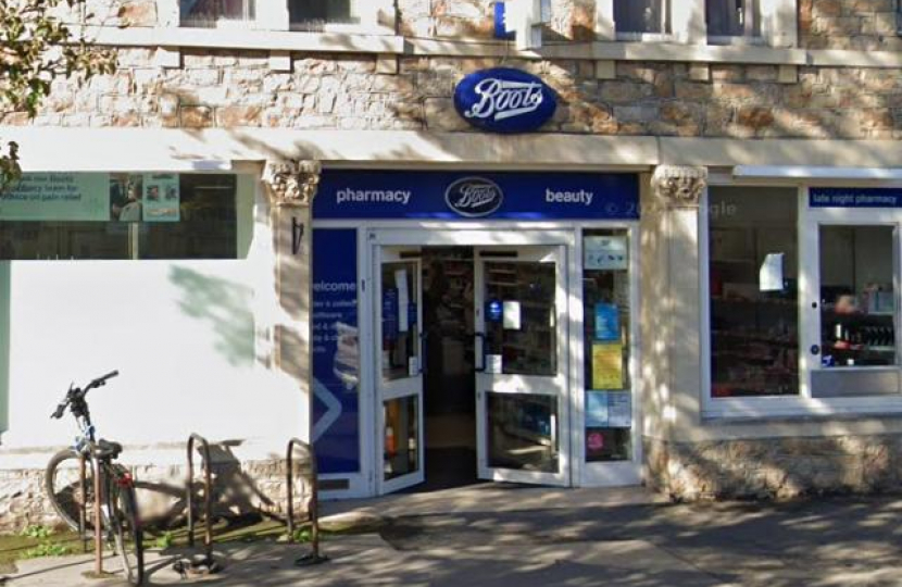 Boots' storefront in Portishead
