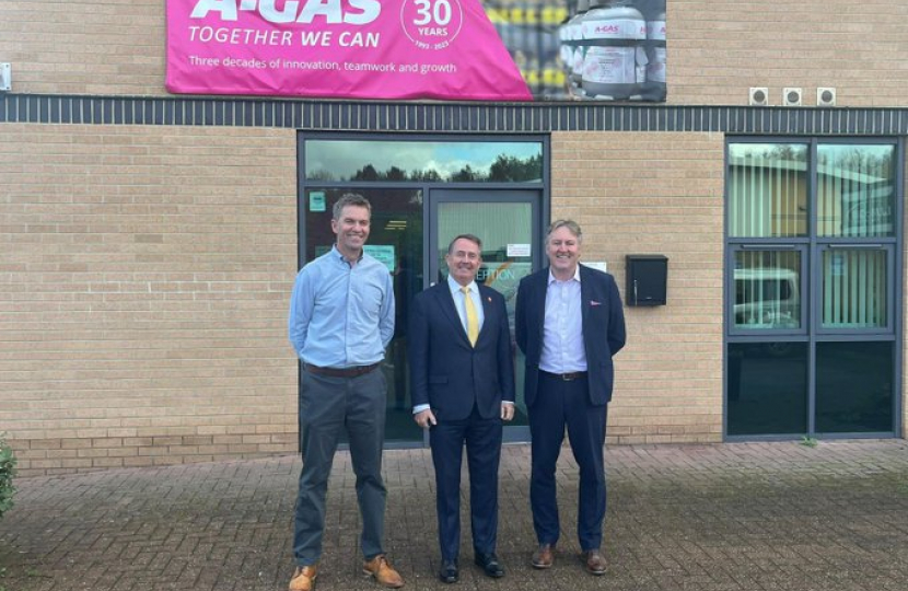 Dr Liam Fox MP visited A-Gas in Portbury