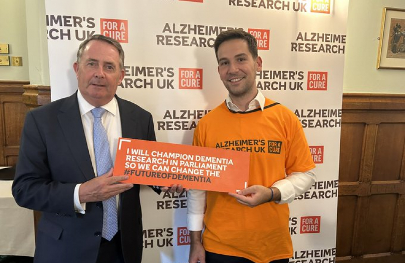 Dr Liam Fox MP attends Alzheimer's Research UK event