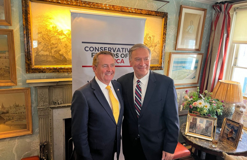Dr Liam Fox with Mike Pompeo