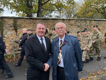 Dr Liam Fox MP takes the salute and attends the Clevedon Remembrance service today at St. Andrew’s church
