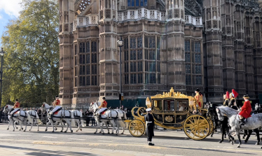 The King and Queen leave Westminster after the first King’s speech for 72 years.