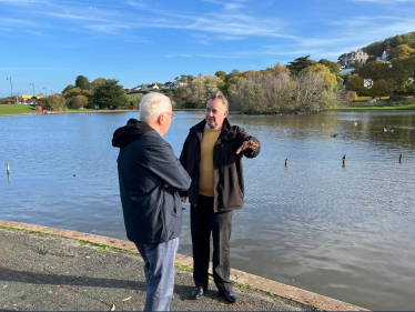 Dr Liam Fox visits Portishead Lake